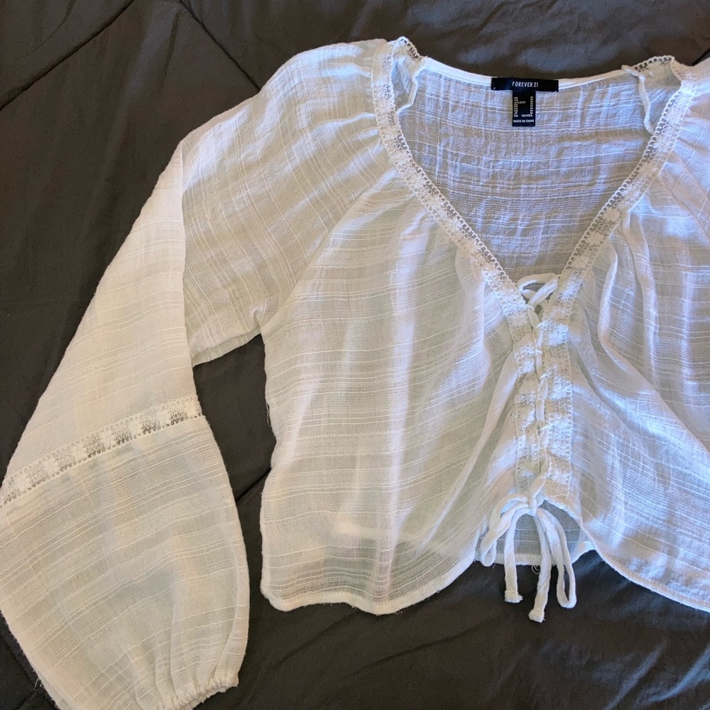 White see through long sleeve